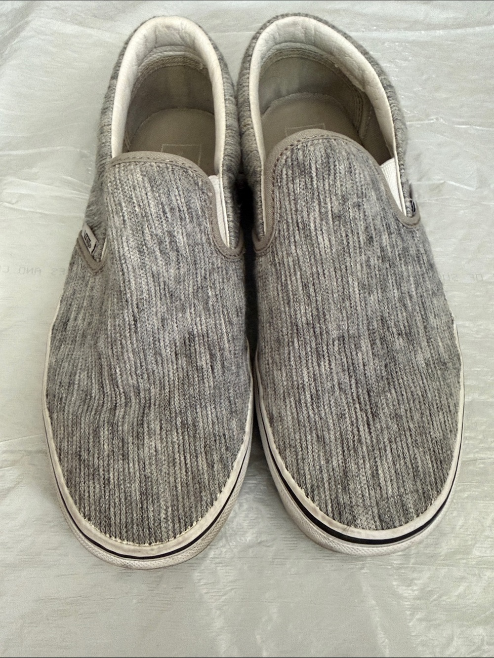 Vans Men's Gray Knit Slip-On Loafers